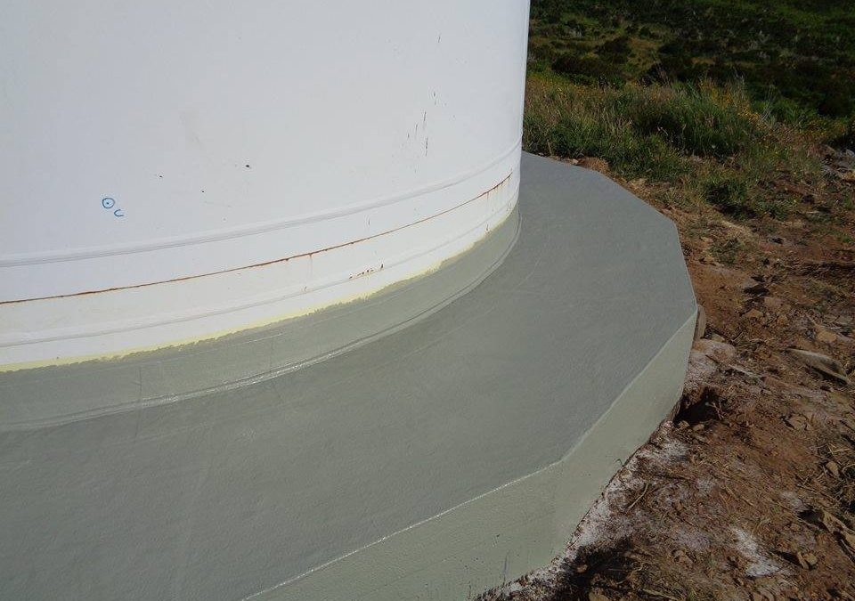 Parque Eólico em Teixeiró | Impermeabilização de parte superficial de fundações de Torre Eólica
